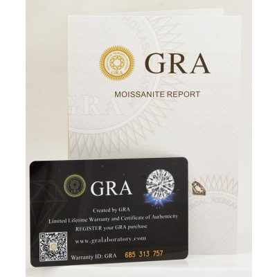 Pierścionek z moissanitami 0,55ct żółte złoto 585